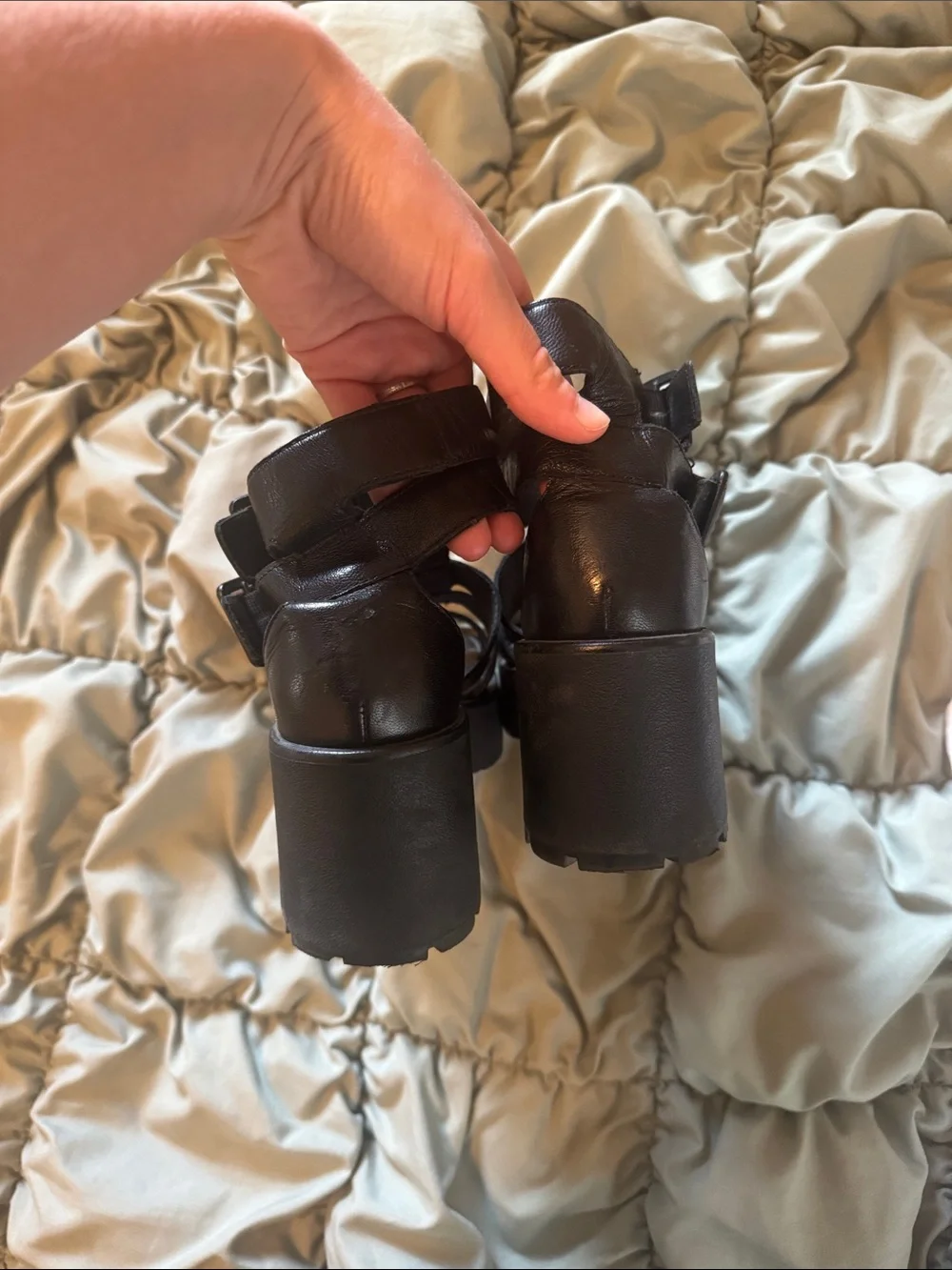 Women’s Strappy Platform Sandals - Black Leather